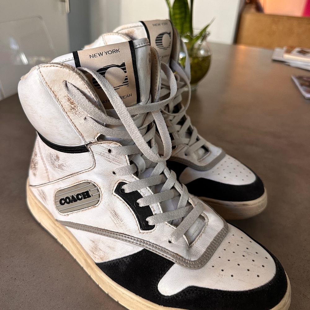 Coach Men's Distressed High Top Sneakers